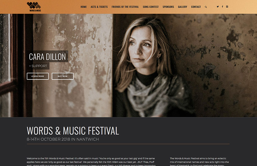 Website Design Words & Music Festival Red Fred Creative