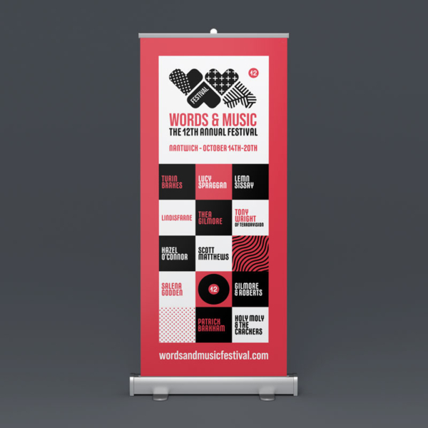 Words and Music Festival Design Banner Stand