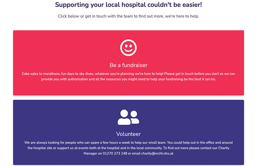Mid Cheshire Hospitals Charity Website
