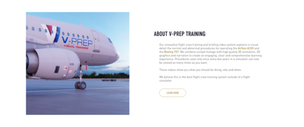V-Prep Training Website Design