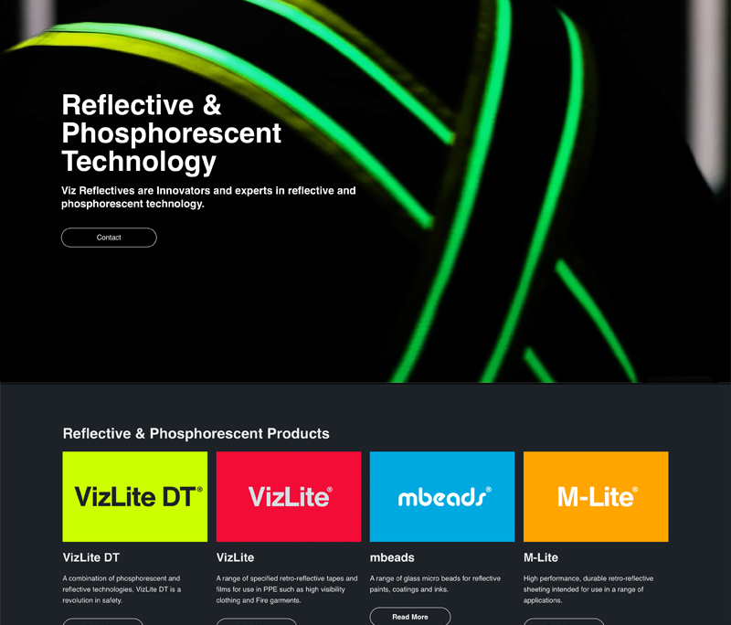 Viz Reflectives Website Design